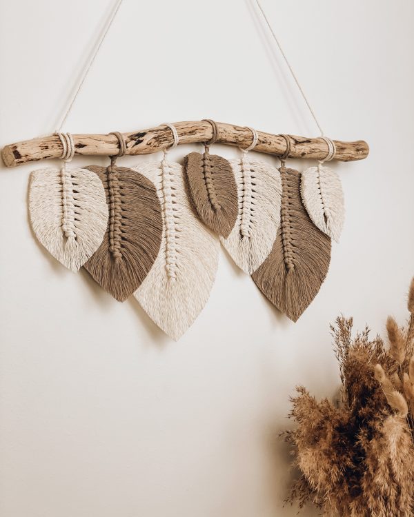 Makramee Wandbehang mit Blättern - Makramee kaufen - Makramee Shop - Lady Handgemacht by Tamara Wagner