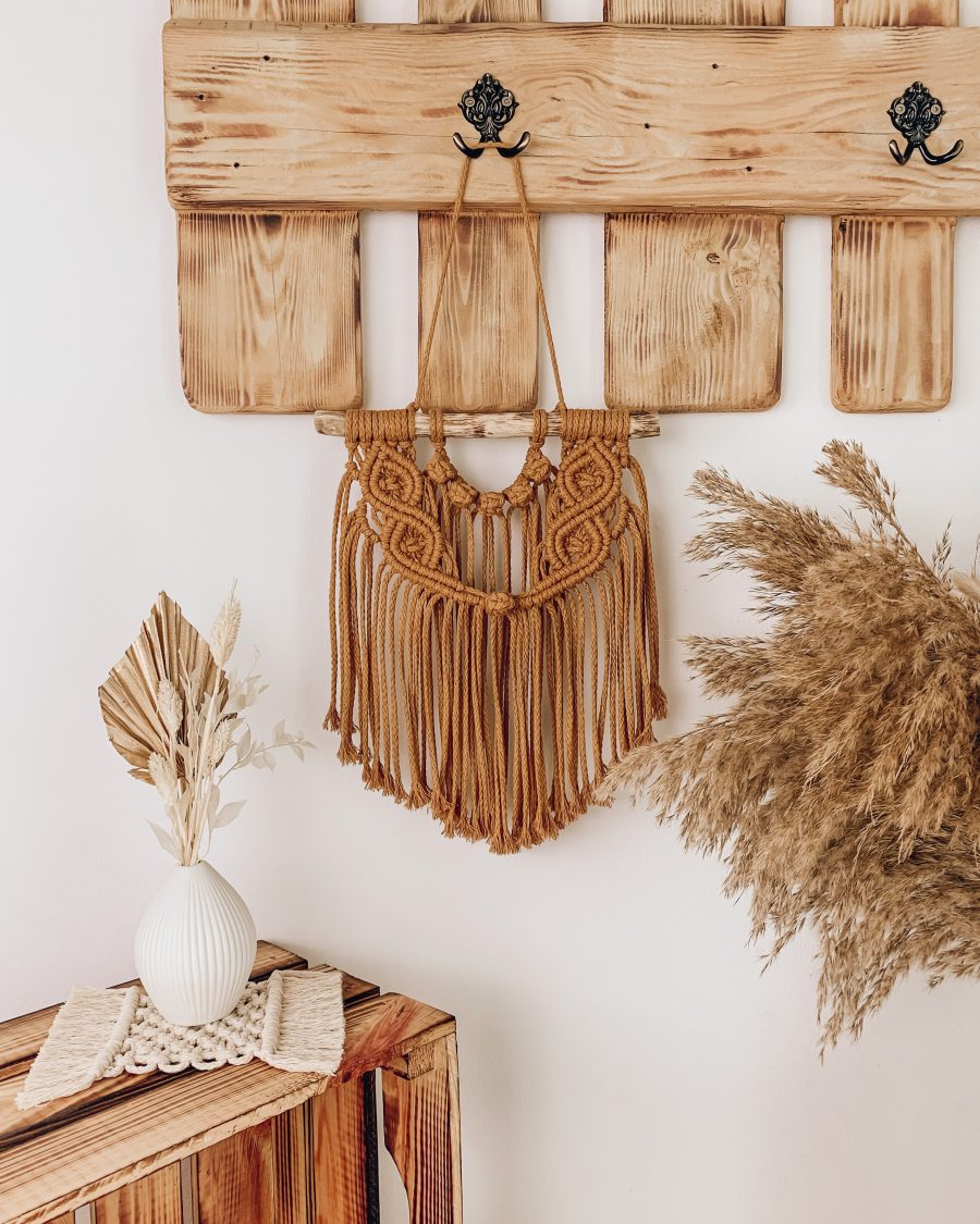 Makramee Wandbehang Gina - Makramee kaufen - handgefertigtes Makramee aus Österreich - Boho Wandschmuck kaufen - Boho Deko - Boho Geschenk - Moderne Wanddekoration - Lady Handgemacht by Tamara Wagner