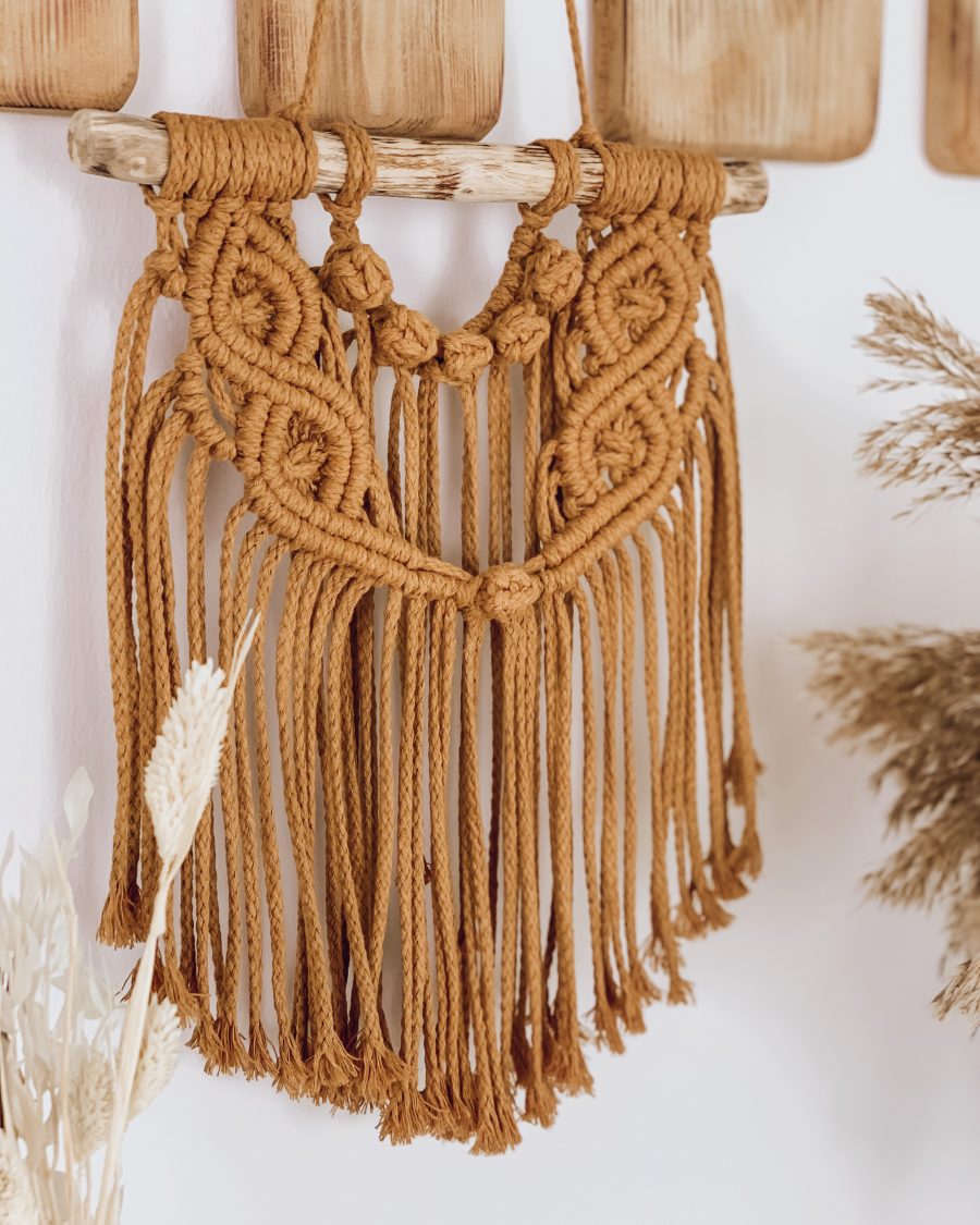 Makramee Wandbehang Gina - Makramee kaufen - handgefertigtes Makramee aus Österreich - Boho Wandschmuck kaufen - Boho Deko - Boho Geschenk - Moderne Wanddekoration - Lady Handgemacht by Tamara Wagner