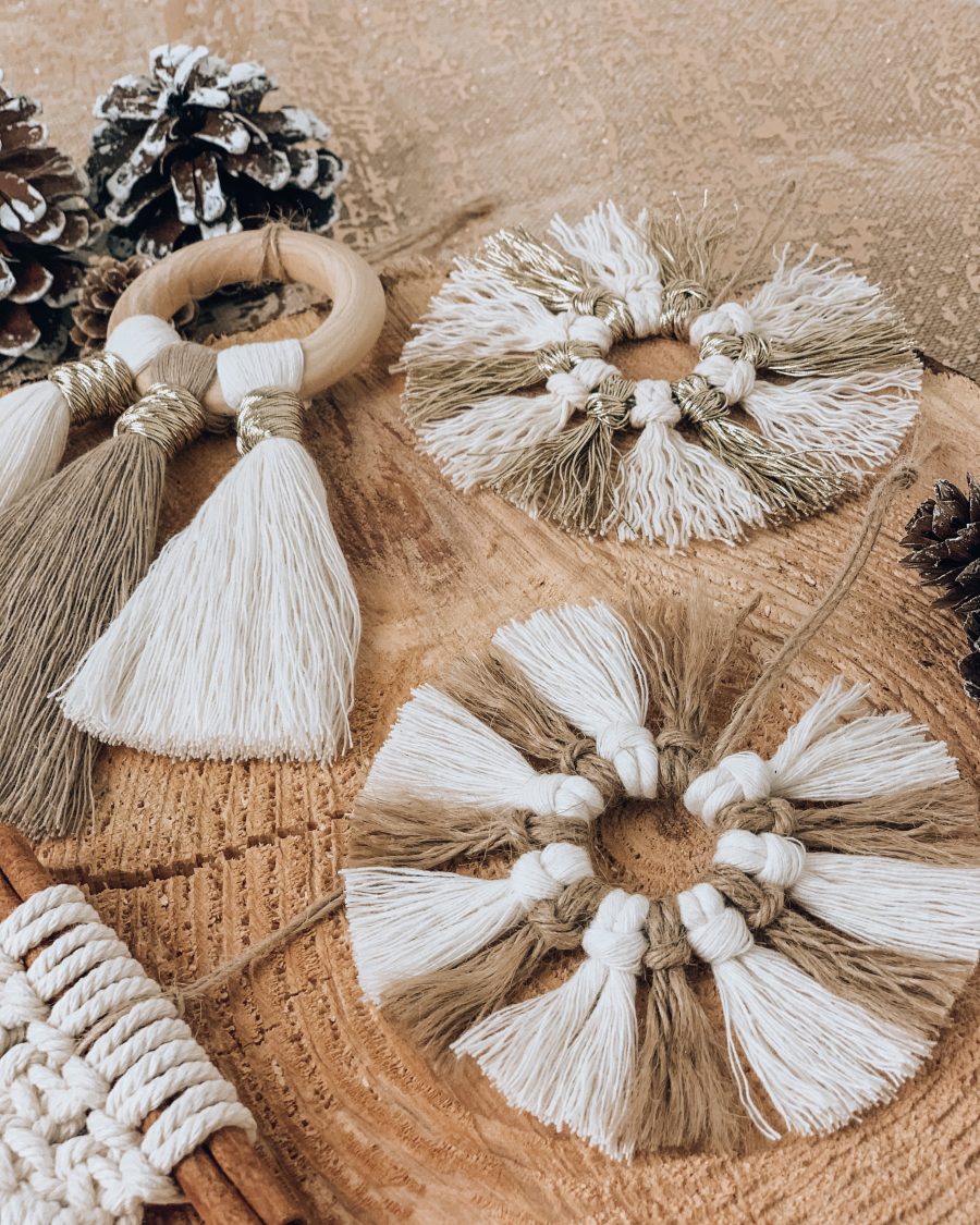 Makramee Weihnachtsbaumschmuck - Makramee Christbaumschmuck - Weihnachtsdeko - Weihnachtsgeschenk - Boho Weihnachten - X-Mas - Handgefertigte Weihnachtsdeko - Lady Handgemacht by Tamara Wagner
