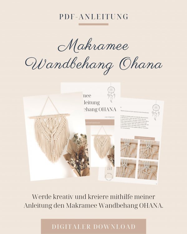 Makramee Anleitung Wandbehang OHANA - Makramee DIY - PDF Anleitung - Makramee Wandbehang selber knüpfen - Makramee Schule - Makramee lernen - Lady Handgemacht by Tamara Wagner