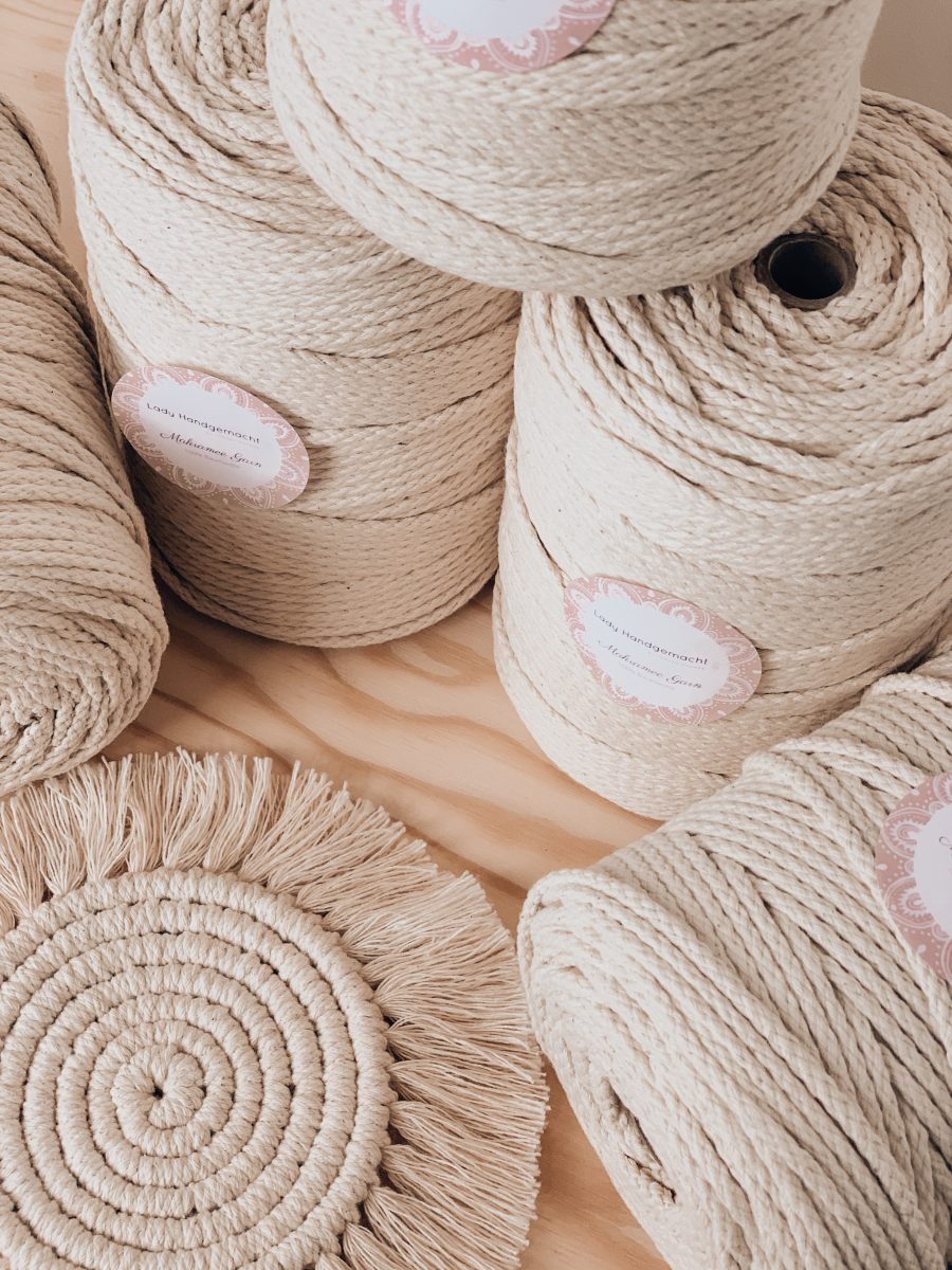 Makramee Garn Natur 4mm geflochten 200 Meter - Makramee Garn kaufen in Österreich - bestes Makramee Garn - Makrameegarn Österreich - Lady Handgemacht by Tamara Wagner