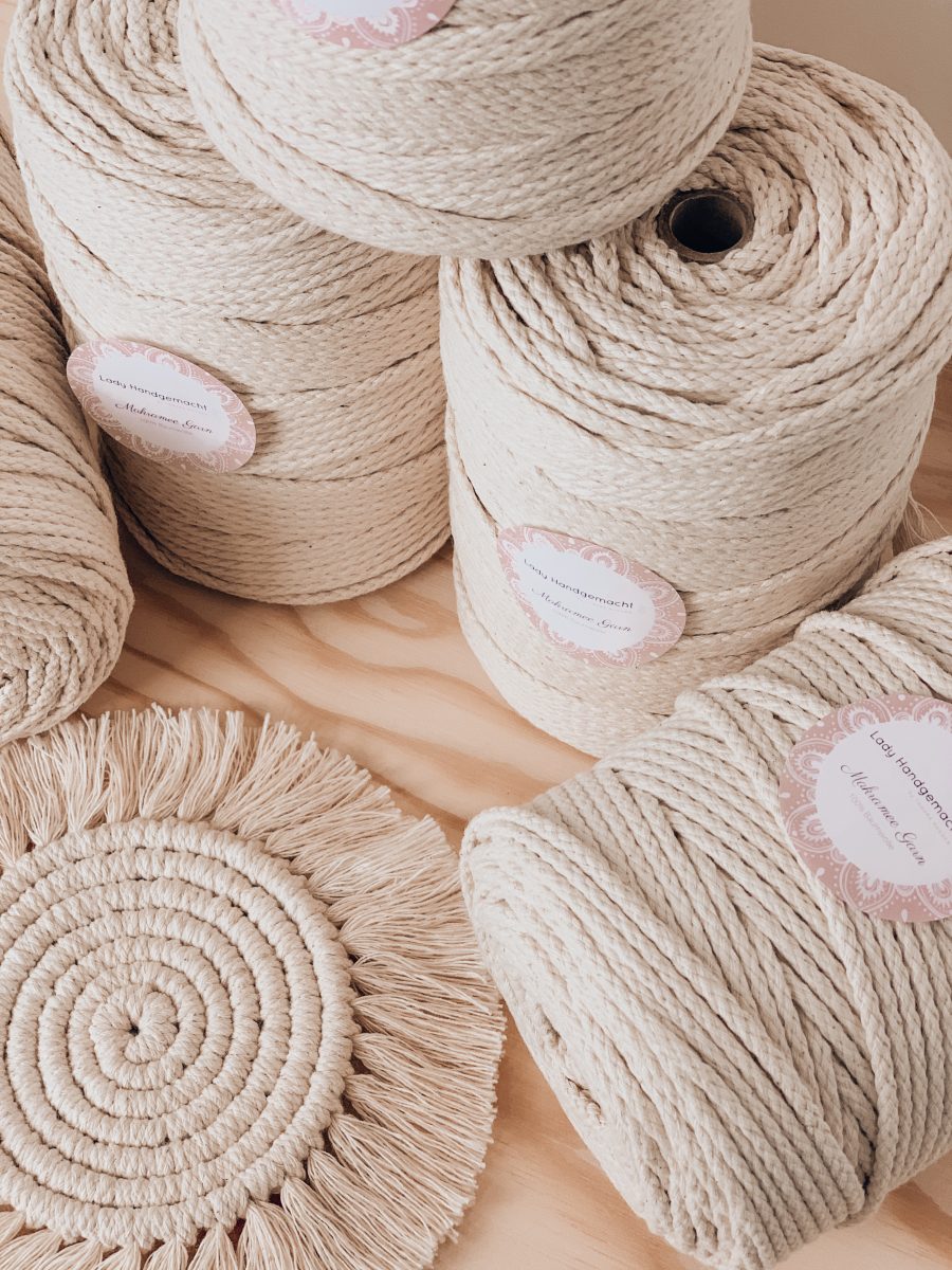 Makramee Garn Natur 4mm geflochten 200 Meter - Makramee Garn kaufen in Österreich - bestes Makramee Garn - Makrameegarn Österreich - Lady Handgemacht by Tamara Wagner