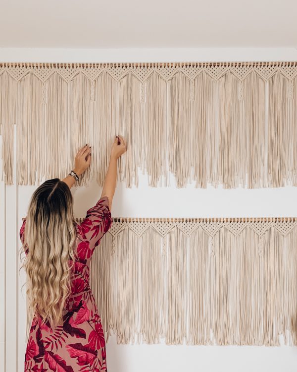 Makramee Vorhang - Makramee Wandbehang Tessa - handgefertigte Makramee Gardine - Makramee kaufen in Österreich - Makramee bestellen - Handarbeit - Lady Handgemacht by Tamara Wagner