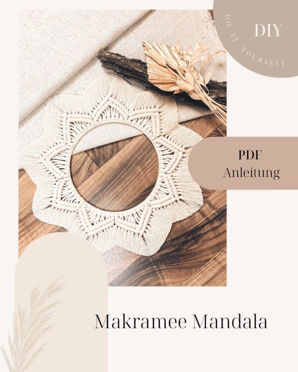 Makramee PDF-Anleitung Mandala - Mandala Anleitung - Makramee Anleitung - DIY Makramee Mandala - DIY - do it yourself - Lady Handgemacht by Tamara Wagner